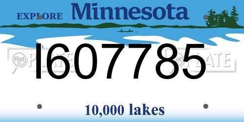 I607785 Minnesota License Plate