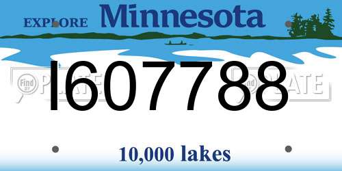 I607788 Minnesota License Plate