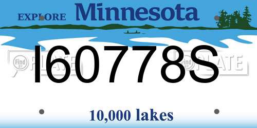 I60778S Minnesota License Plate