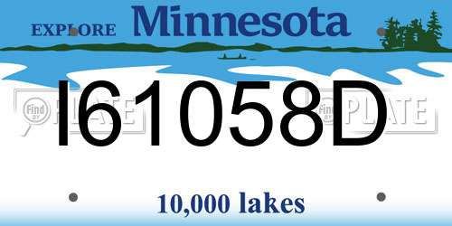 I61058D Minnesota License Plate
