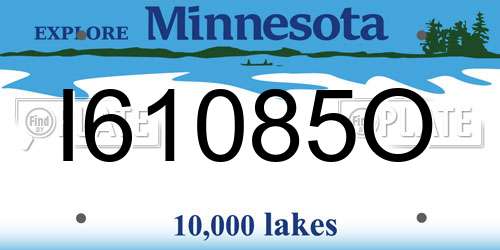 I61085O Minnesota License Plate