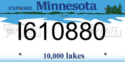 I610880 Minnesota License Plate