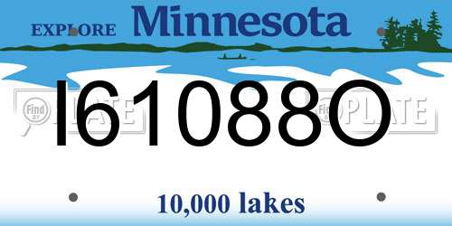 I61088O Minnesota License Plate