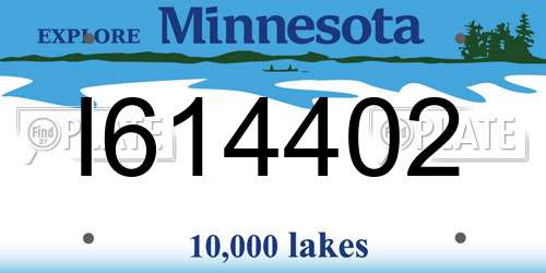 I614402 Minnesota License Plate