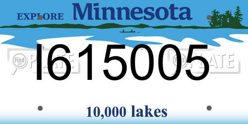 I615005 Minnesota License Plate