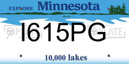 I615PG Minnesota License Plate