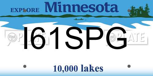 I61SPG Minnesota License Plate