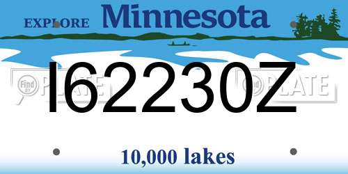 I62230Z Minnesota License Plate