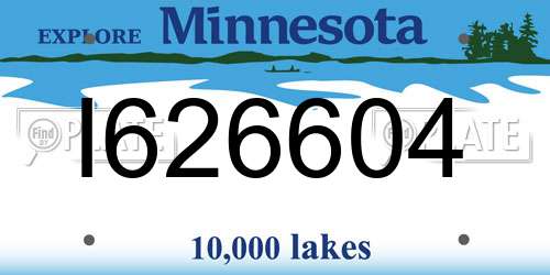 I626604 Minnesota License Plate