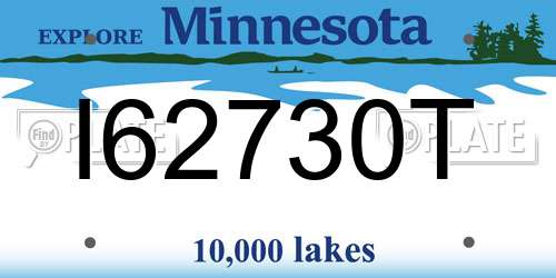 I62730T Minnesota License Plate
