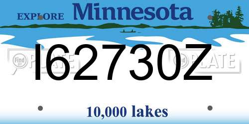 I62730Z Minnesota License Plate