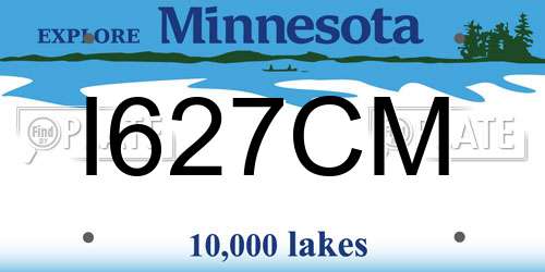 I627CM Minnesota License Plate