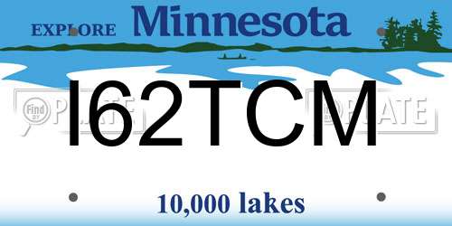 I62TCM Minnesota License Plate