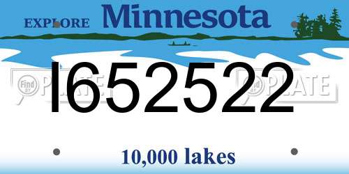I652522 Minnesota License Plate