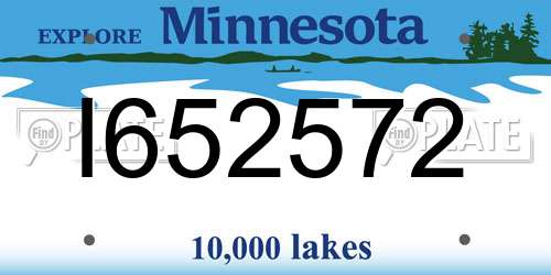 I652572 Minnesota License Plate