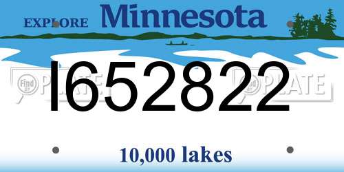 I652822 Minnesota License Plate