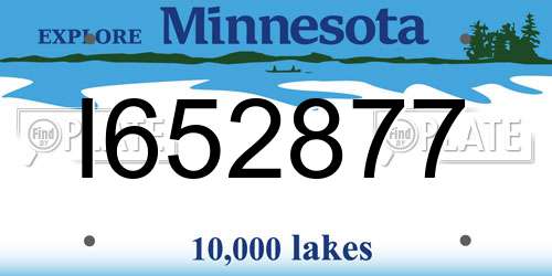 I652877 Minnesota License Plate