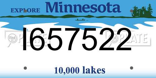 I657522 Minnesota License Plate