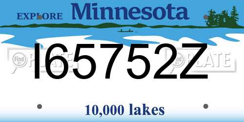 I65752Z Minnesota License Plate