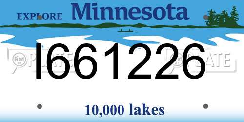I661226 Minnesota License Plate
