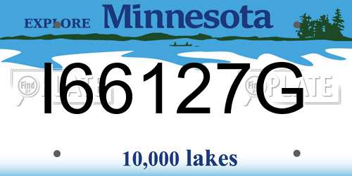 I66127G Minnesota License Plate