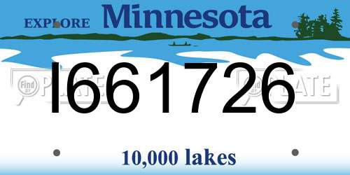 I661726 Minnesota License Plate
