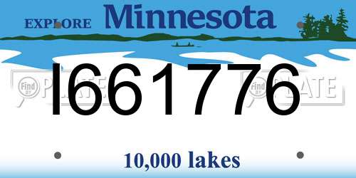 I661776 Minnesota License Plate