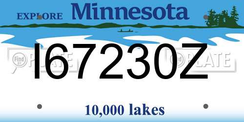 I67230Z Minnesota License Plate