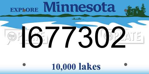 I677302 Minnesota License Plate