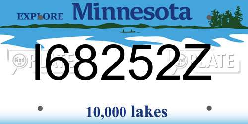 I68252Z Minnesota License Plate