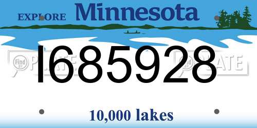 I685928 Minnesota License Plate
