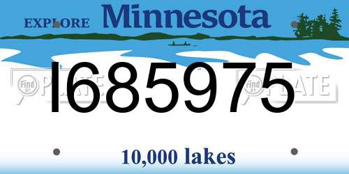 I685975 Minnesota License Plate