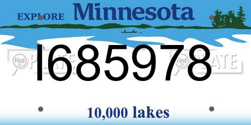 I685978 Minnesota License Plate