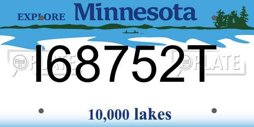 I68752T Minnesota License Plate