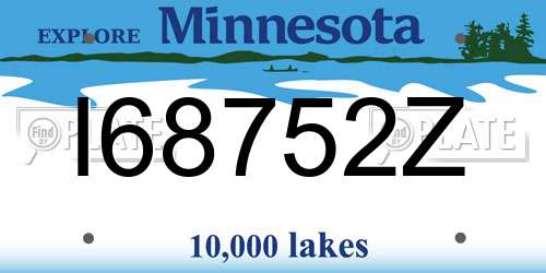 I68752Z Minnesota License Plate