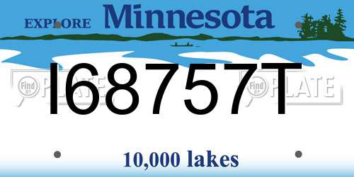 I68757T Minnesota License Plate