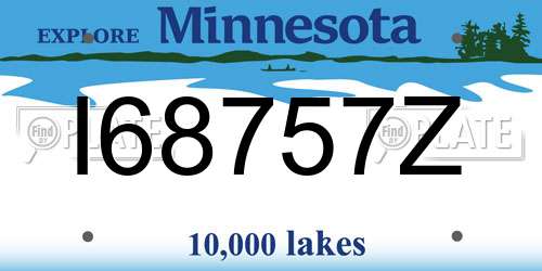 I68757Z Minnesota License Plate