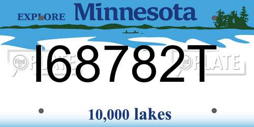 I68782T Minnesota License Plate