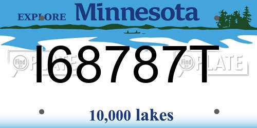 I68787T Minnesota License Plate