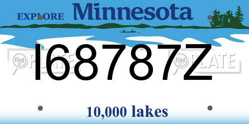 I68787Z Minnesota License Plate