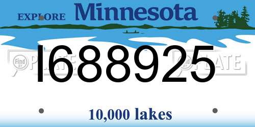 I688925 Minnesota License Plate