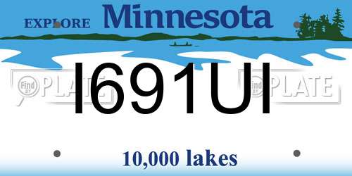 I691UI Minnesota License Plate
