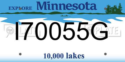 I70055G Minnesota License Plate