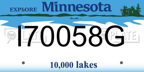 I70058G Minnesota License Plate