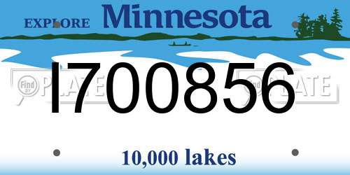 I700856 Minnesota License Plate