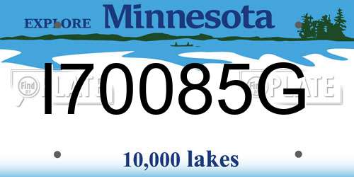 I70085G Minnesota License Plate