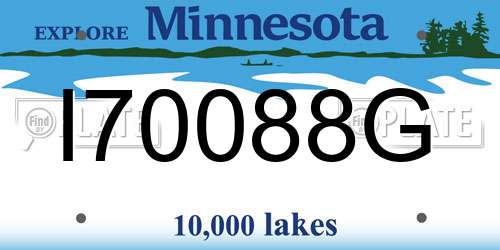 I70088G Minnesota License Plate
