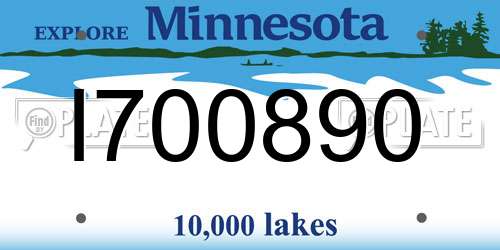 I700890 Minnesota License Plate
