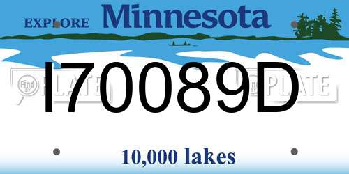 I70089D Minnesota License Plate