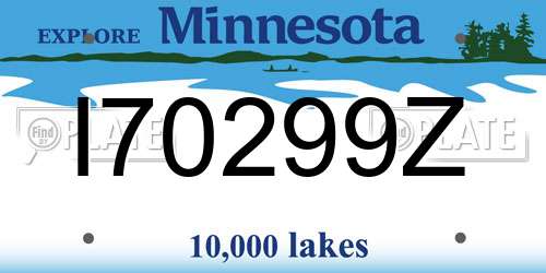 I70299Z Minnesota License Plate